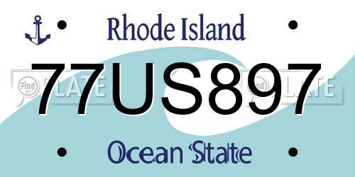 77US897 Rhode Island License Plate