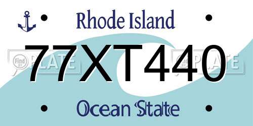 77XT440 Rhode Island License Plate