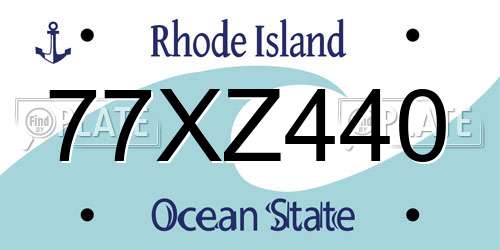 77XZ440 Rhode Island License Plate
