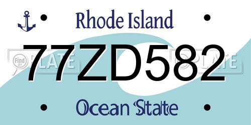 77ZD582 Rhode Island License Plate