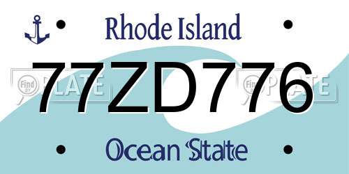 77ZD776 Rhode Island License Plate