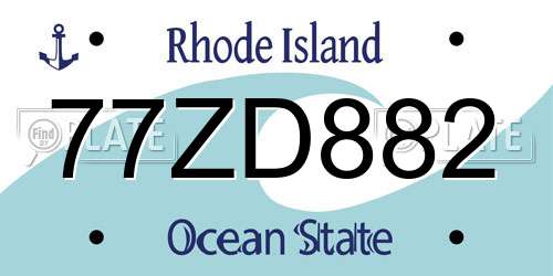 77ZD882 Rhode Island License Plate