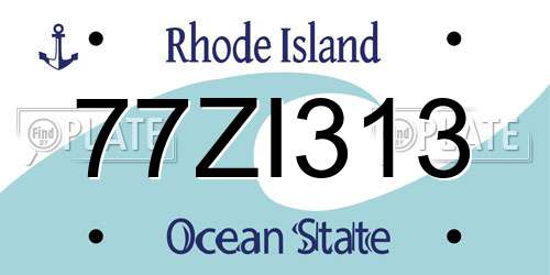 77ZI313 Rhode Island License Plate