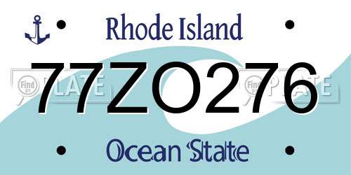 77ZO276 Rhode Island License Plate