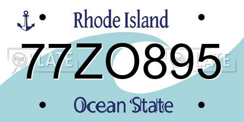 77ZO895 Rhode Island License Plate