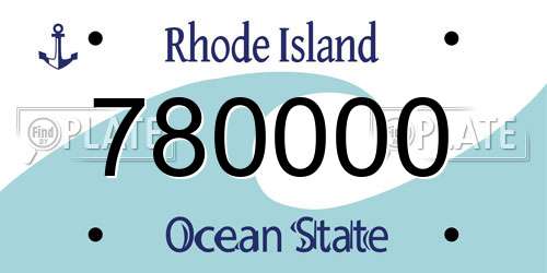 780000 Rhode Island License Plate