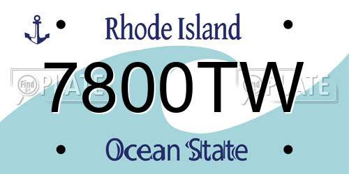 7800TW Rhode Island License Plate