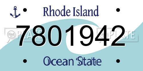 7801942 Rhode Island License Plate