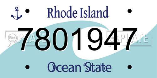 7801947 Rhode Island License Plate