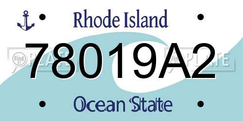 78019A2 Rhode Island License Plate