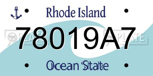 78019A7 Rhode Island License Plate