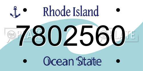 7802560 Rhode Island License Plate