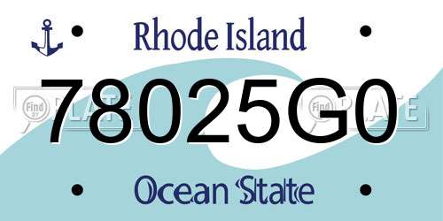 78025G0 Rhode Island License Plate
