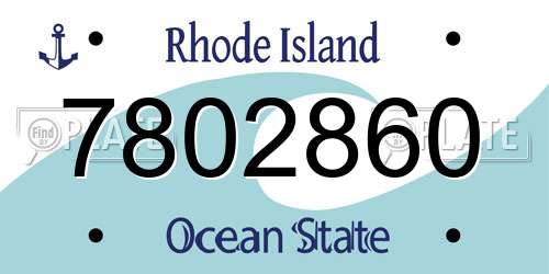 7802860 Rhode Island License Plate