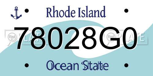 78028G0 Rhode Island License Plate