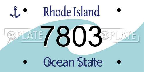 7803 Rhode Island License Plate
