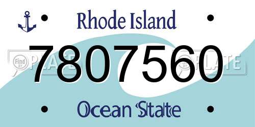 7807560 Rhode Island License Plate