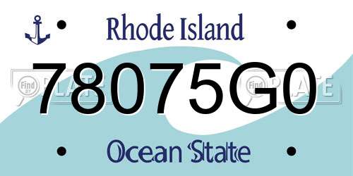 78075G0 Rhode Island License Plate