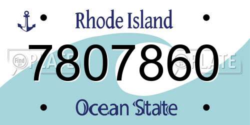 7807860 Rhode Island License Plate