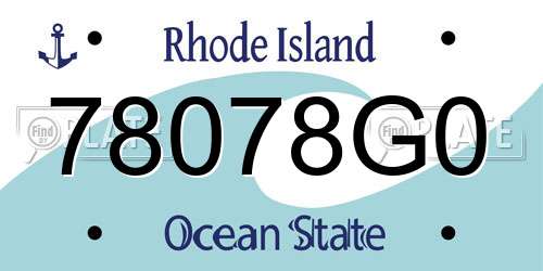 78078G0 Rhode Island License Plate