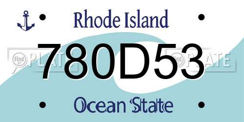 780D53 Rhode Island License Plate