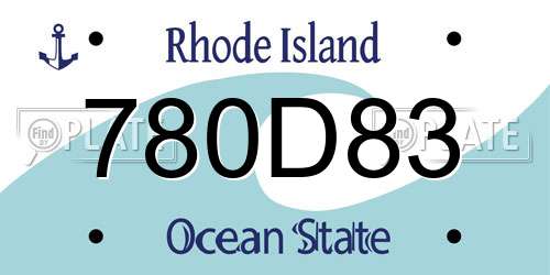 780D83 Rhode Island License Plate