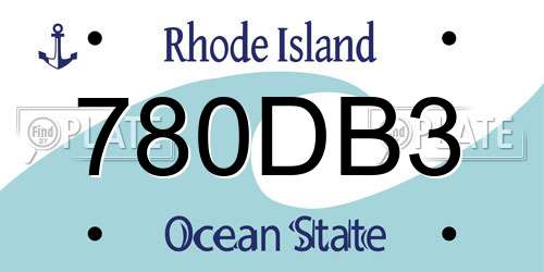 780DB3 Rhode Island License Plate