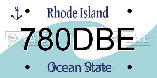 780DBE Rhode Island License Plate