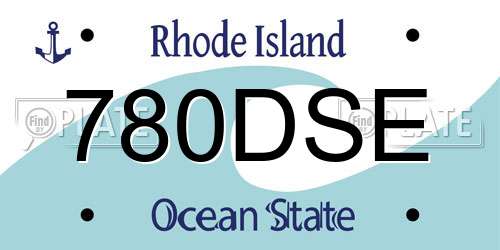 780DSE Rhode Island License Plate