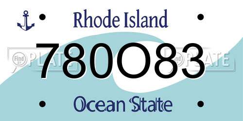 780O83 Rhode Island License Plate