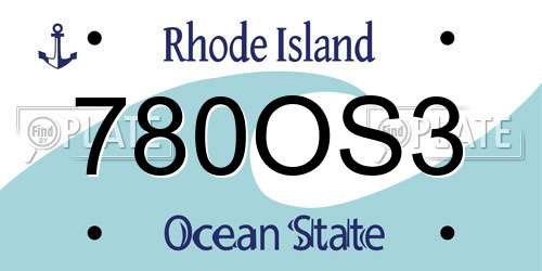 780OS3 Rhode Island License Plate