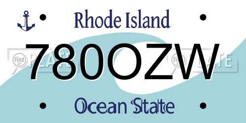 780OZW Rhode Island License Plate