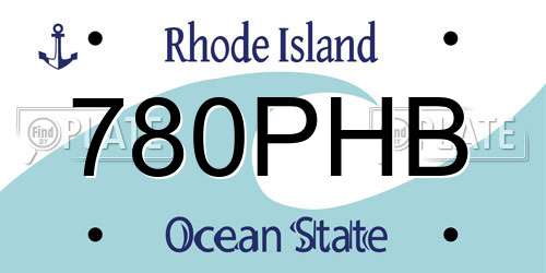 780PHB Rhode Island License Plate