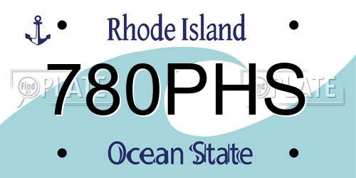 780PHS Rhode Island License Plate