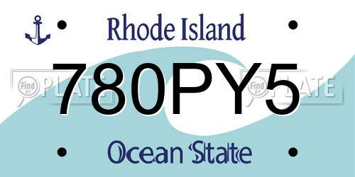 780PY5 Rhode Island License Plate