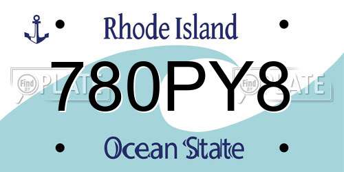 780PY8 Rhode Island License Plate