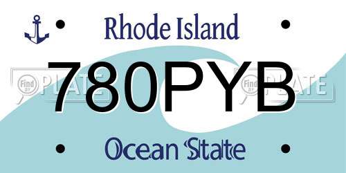 780PYB Rhode Island License Plate
