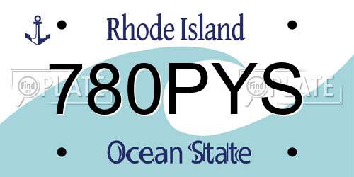780PYS Rhode Island License Plate