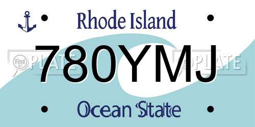 780YMJ Rhode Island License Plate