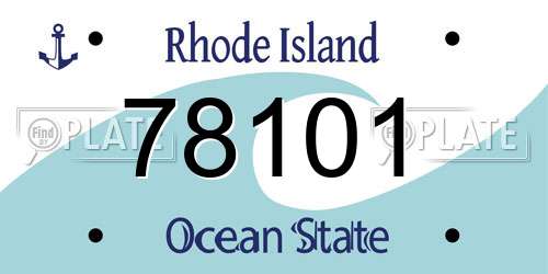 78101 Rhode Island License Plate