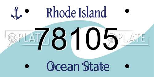 78105 Rhode Island License Plate