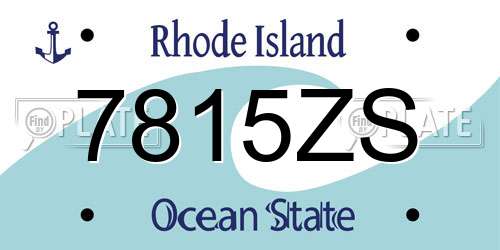 7815ZS Rhode Island License Plate