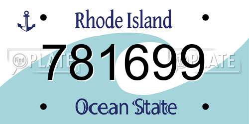 781699 Rhode Island License Plate