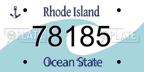 78185 Rhode Island License Plate