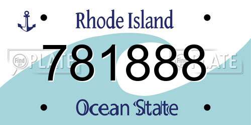 781888 Rhode Island License Plate