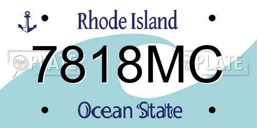 7818MC Rhode Island License Plate