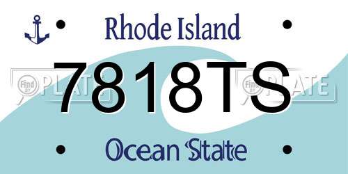 7818TS Rhode Island License Plate
