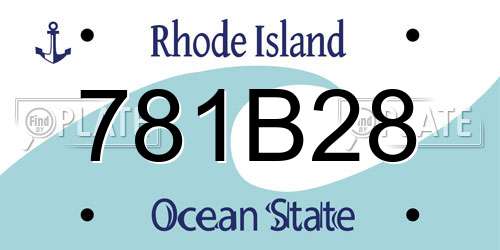 781B28 Rhode Island License Plate