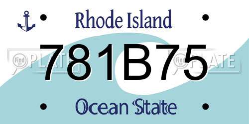 781B75 Rhode Island License Plate