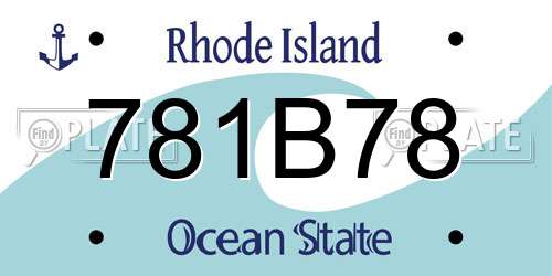781B78 Rhode Island License Plate